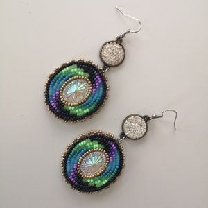 Native Beaded earrings - handmade